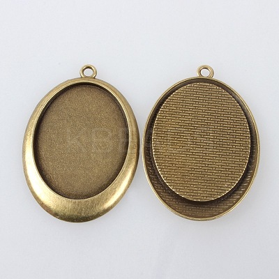 Vintage Tibetan Style Alloy Pendant Cabochon Settings TIBEP-M018-76AB-NF-1