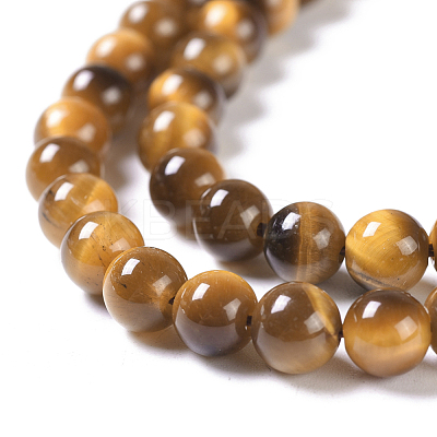 Natural Tiger Eye Round Bead Strands G-L411-07-6mm-1