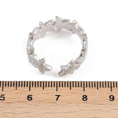 Brass Adjustable Cuff Rings for Women RJEW-H256-16P-1