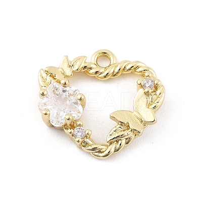 Brass Micro Pave Cubic Zirconia Pendants LS-KK-K371-41B-G-1
