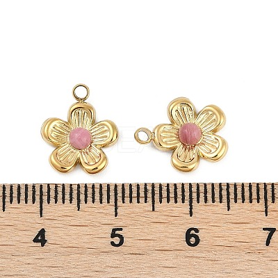 Natural Rhodonite Flower Charms STAS-I325-143G-04-1