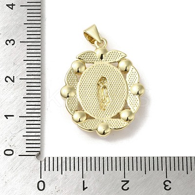 Brass Pave Shell Pendants KK-I708-16N-G-1
