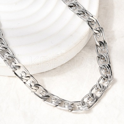 6.5MM 201 Stainless Steel Lumachina Chain Necklaces for Unisex NJEW-K302-07P-1