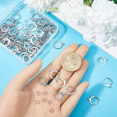80Pcs 304 Stainless Steel Leverback Earring Findings STAS-SP0001-15-1