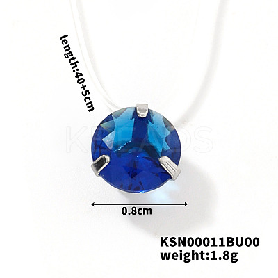 Flat Round Plastic Pendant Invisible Cord Necklaces for Women JB6177-4-1