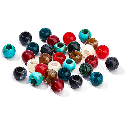 200Pcs 8 Colors Imitation Gemstone Acrylic Beads OACR-BC0001-12-1