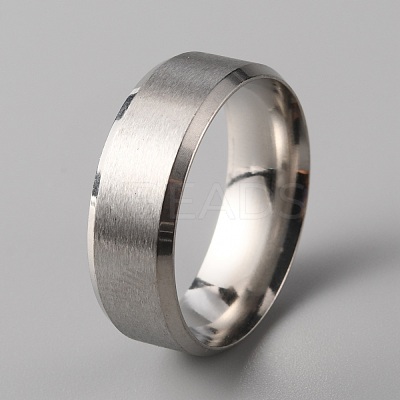 201 Stainless Steel Plain Band Ring for Men Women RJEW-WH0010-06G-MP-1