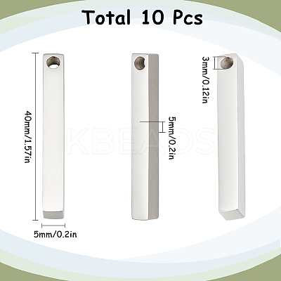 10Pcs 304 Stainless Steel Pendants FIND-SC0010-30-1