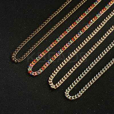 Brass Curb Chain Necklaces NJEW-JN03097-1