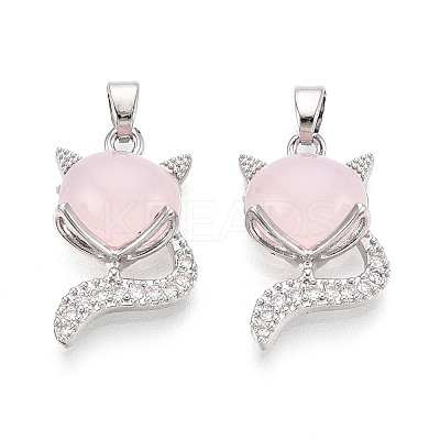 Brass Micro Pave Cubic Zirconia Pendants KK-N264-08P-1