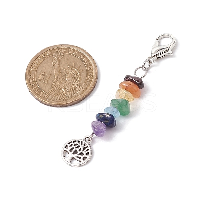 Tibetan Style Alloy Tree of Life Pendant Decorations HJEW-JM01748-1