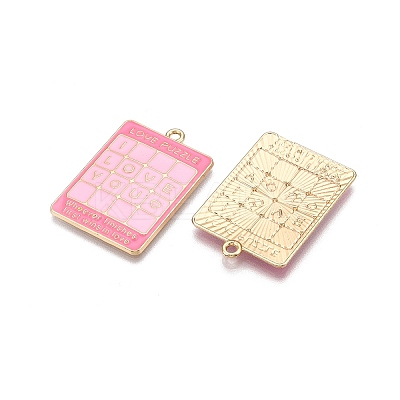 Rack Plating Alloy Enamel Pendants ENAM-N056-430A-1