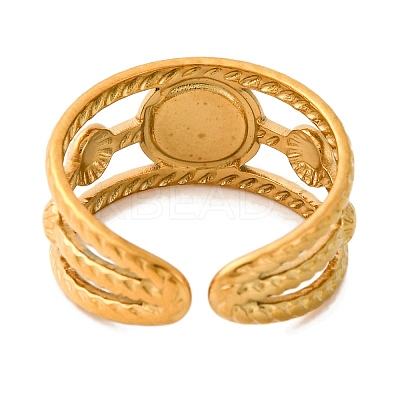 Round Natural Mixed Stone Finger Rings RJEW-Q822-15G-1