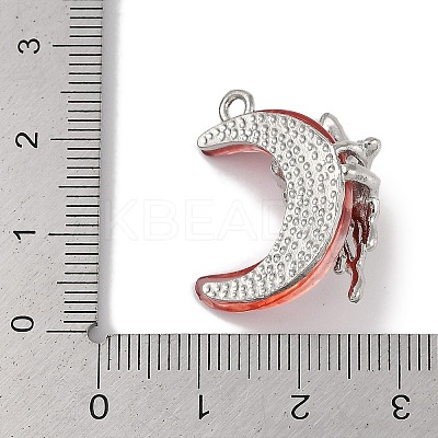 Platinum Alloy Resin Rhinestone Glass Pendants FIND-U017-08P-01-1