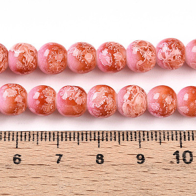 Baking Paint Glass Beads Strands X-DGLA-N008-8mm-01-1
