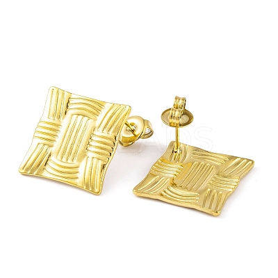Ion Plating(IP) 304 Stainless Steel Stud Earrings for Women EJEW-A049-05G-1