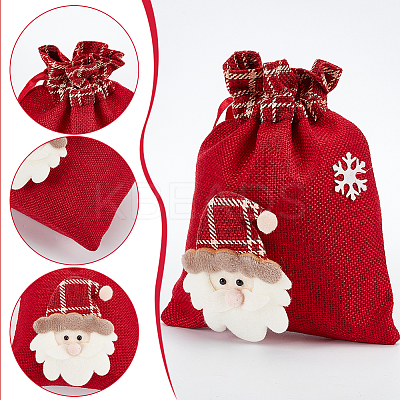 6Pcs 3 Styles Christmas Theme Linen Packing Pouches ABAG-WR0001-02-1