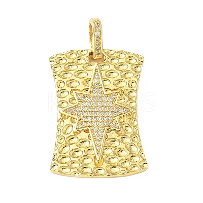 Brass Micro Pave Cubic Zirconia Pendants KK-C105-03G-1