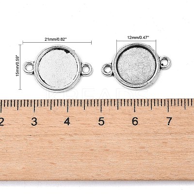 Tibetan Style Alloy Cabochon Connector Settings TIBE-M022-10AS-1