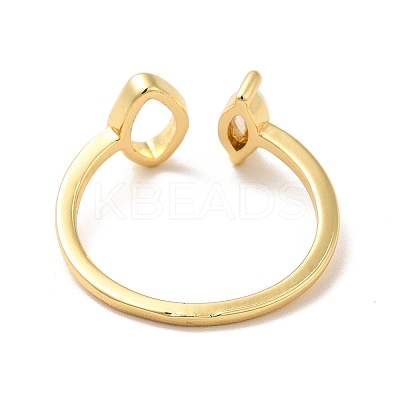 Clear Cubic Zirconia Horse Eye Open Cuff Rings KK-H434-17G-1