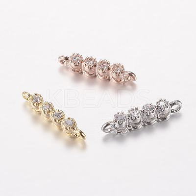 Brass Micro Pave Cubic Zirconia Links ZIRC-G122-42-RS-1