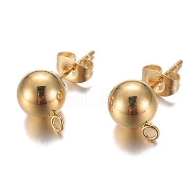 304 Stainless Steel Stud Earring Findings X-STAS-P148-07G-A-1