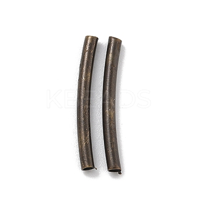 Brass Curved Tube Beads KK-B120-04F-AB-1