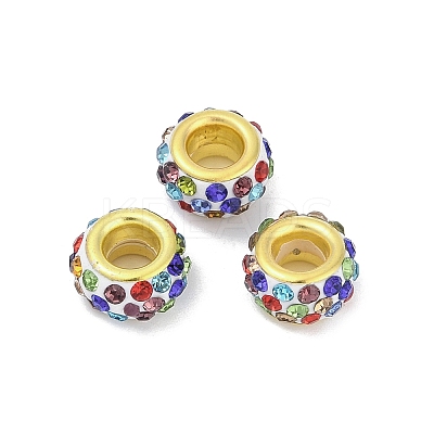 Alloy Rhinestone Clay Pave Beads ALRI-D300-04G-06-1