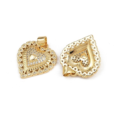Brass Micro Pave Cubic Zirconia Pendants ZIRC-I367-07G-09-1