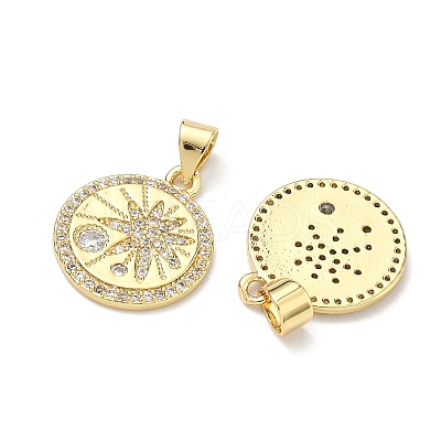 Brass Micro Pave Cubic Zirconia Pendants KK-P345-73G-1