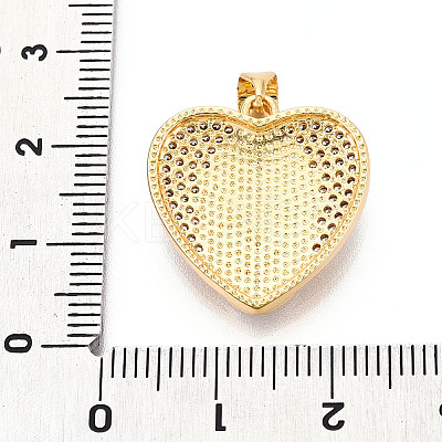 Brass Micro Pave Clear Cubic Zirconia Pendants KK-N268-22G-1