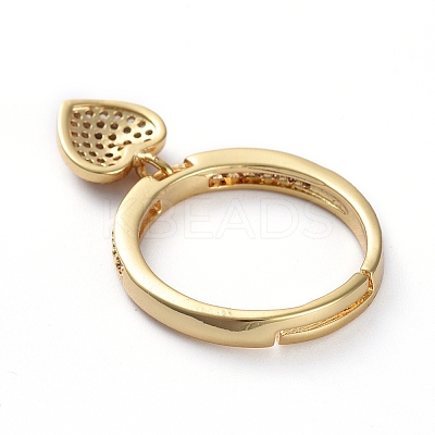Adjustable Brass Micro Pave Cubic Zirconia Finger Rings RJEW-G096-20G-1