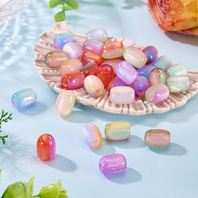 36Pcs 9 Colors Triple Color Resin European Beads RESI-TA0004-41-1
