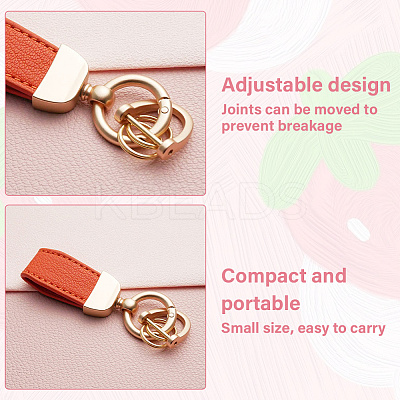 2Pcs Alloy PU Leather Pendant Keychain AJEW-SP0002-36-1