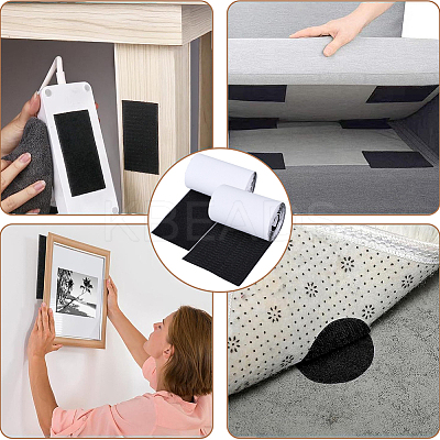 Rectangle Self Adhesive Polyester & Nylon Hook and Loop Tapes DIY-WH20002-129-1