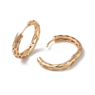 Brass Micro Pave Cubic Zirconia Hoop Earrings for Women EJEW-M238-28KCG-1