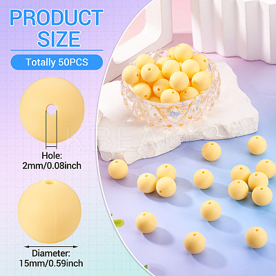 50Pcs Food Grade Eco-Friendly Silicone Beads SIL-TA0002-89G-1