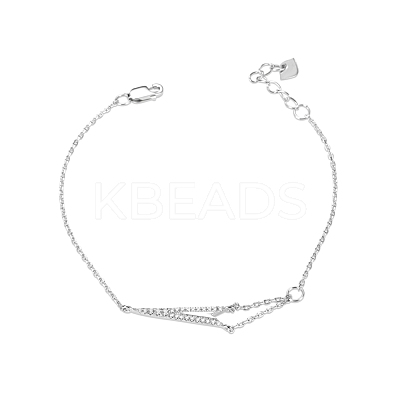 Fashion 925 Sterling Silver Cubic Zirconia Cupid/Cherub's Arrow Bracelet TS-B304-S-1