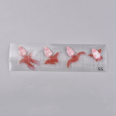 Waterproof Fish Pattern 3D Resin Decorations Stickers DIY-TAC0007-62B-1