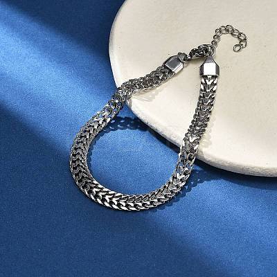 304 Stainless Steel Chains Bracelets BJEW-U017-02P-1