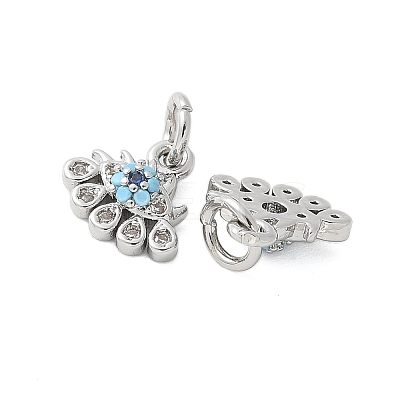 Brass Micro Pave Cubic Zirconia Charms KK-U056-46P-1