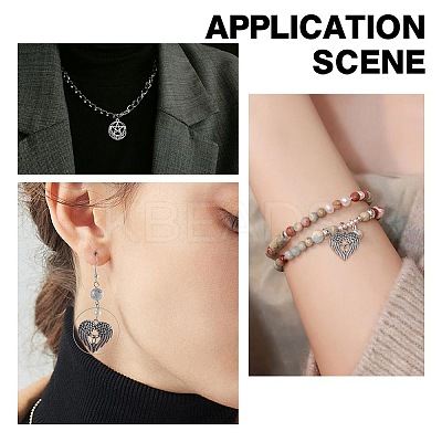 50Pcs 5 Style Tibetan Style Alloy Pendants FIND-SC0005-14-1