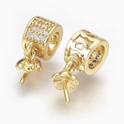 Brass Micro Pave Cubic Zirconia Peg Bails Pendants KK-L165-17-1