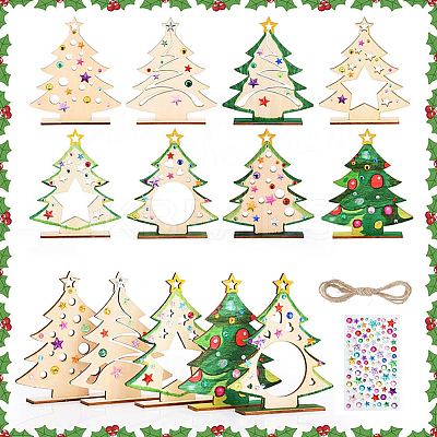 Blank Unfinished Wood Christmas Tree Party Decorations DIY-SP0005-89-1