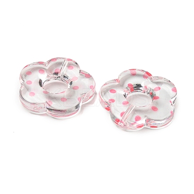 Transparent Printed Acrylic Beads OACR-H124-05B-02-1