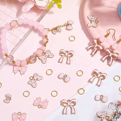 50Pcs Bowknot Alloy Enamel Pendants ENAM-SC0007-10-1
