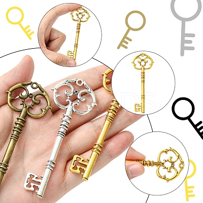 6Pcs 3 Colors Tibetan Style Zinc Alloy Big Pendants FIND-FS0002-55-1