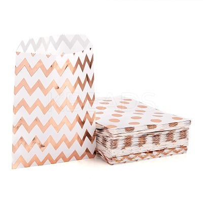 100Pcs 4 Patterns Eco-Friendly Kraft Paper Bags CARB-LS0001-02B-1