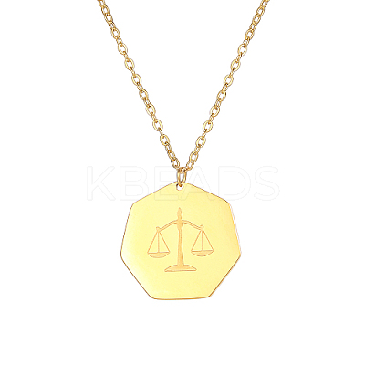 Constellation Libra 304 Stainless Steel Pendant Necklaces for Women SK1865-1-1
