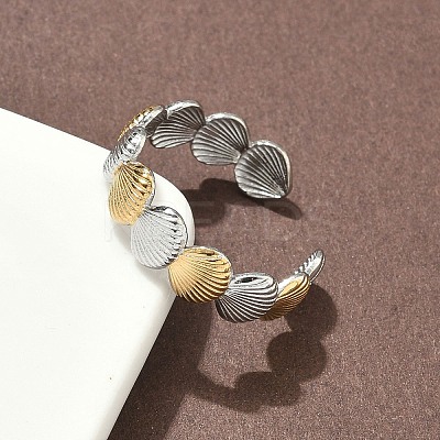 304 Stainless Steel Double Color Cuff Rings LS-RJEW-S635-01GP-C-1